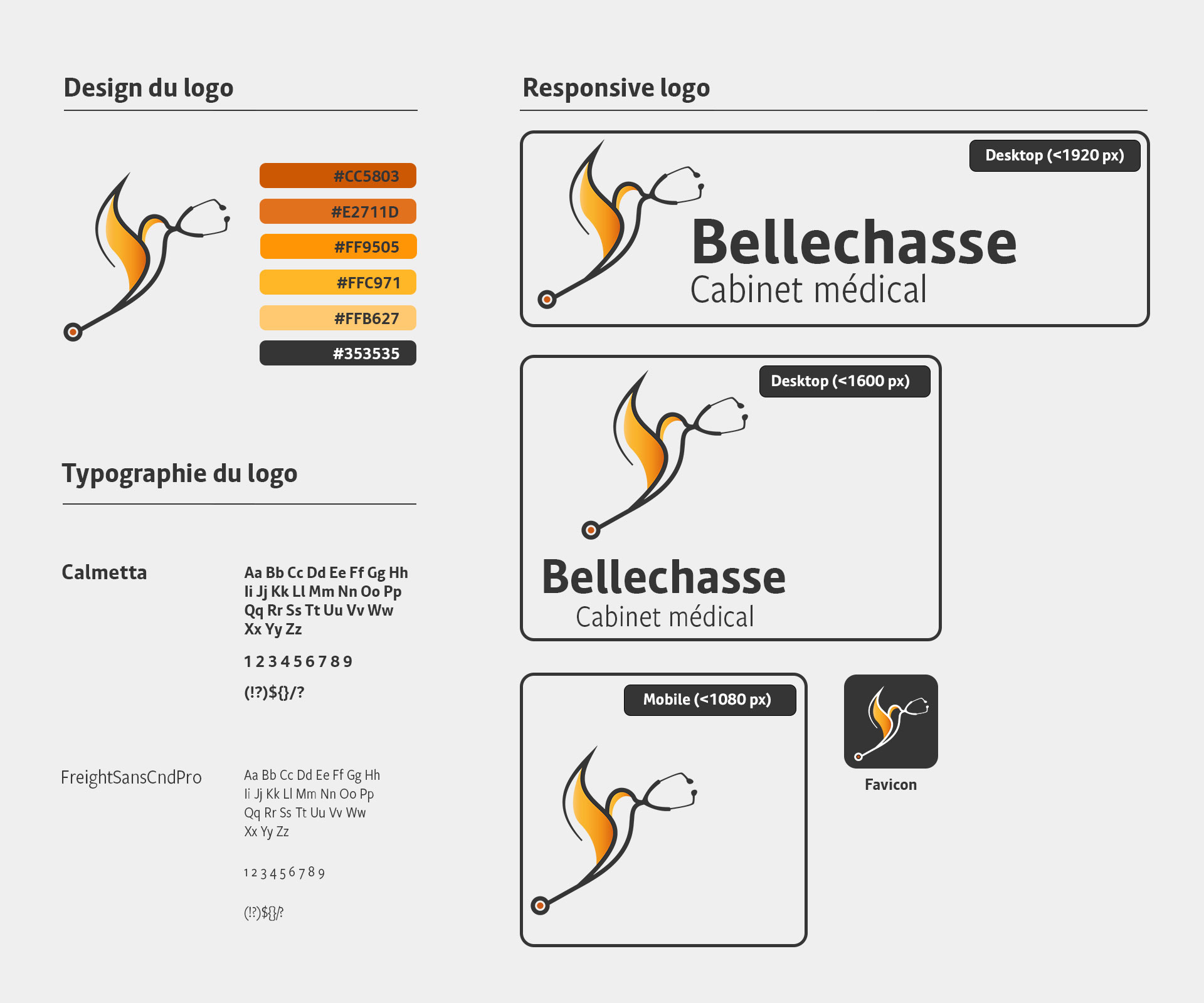 charte graphique du logo bellechasse. 